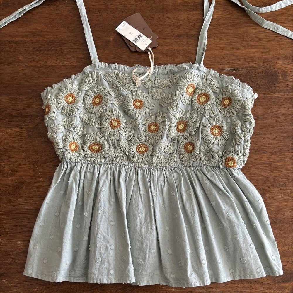 NWT Anthropologie Forever that Girl floral ties blouse, M,8-10 see measurements